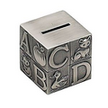 Pewter Finish Small Baby Block Bank